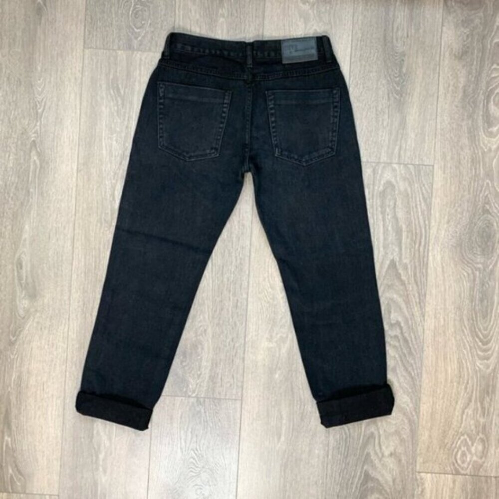 Free People One Teaspoon Awesome Baggies Jeans Black Oak Straight leg Distressed - Picture 14 of 16